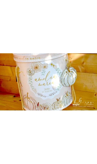 Trusou botez cu zana gold Tinkerbell si dovleci aurii cu somon si verde menta 16